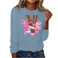 thumbnail image 2 of VKOYWKM Breast Cancer Tee Shirts Women Breast Cancer Awareness Tshirt Long Sleeve Pink Ribbon Graphic Tees Cancer Fight Crew Neck Sweatshirt Tee Tops, 2 of 5