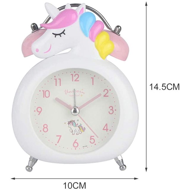 1pc-despertador-despertador con timbre de unicornio blanco Fokelyi WLJ-4705