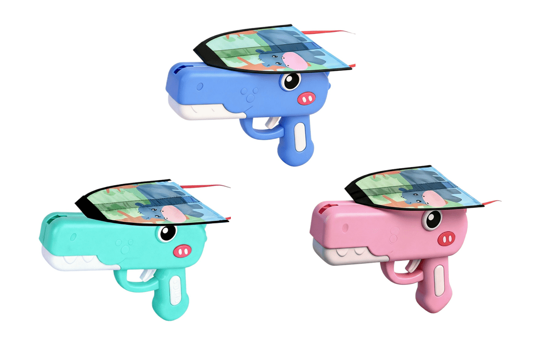 3PC Dinosaur Kite Launcher Toys, 12.99 Inch LED Foam Glider Kite Catapult, Outdoor Sports Flying Toys Best Birthday Gifts
