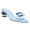 Light Blue, variant on Women Open Toe Crystal Low Heels Backless Square Rhinestone Clear Slide Sandals Slip On Block Transparent PVC Shoes Size 10 White