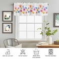 thumbnail image 6 of Kitchen Valances for Window, Watercolor Country Flowers Light Filtering Rod Pocket Valance Curtain, Pink Blue Floral on White Short Curtains Window Topper for Bedroom Bathroom Living Room 60x18in, 6 of 9