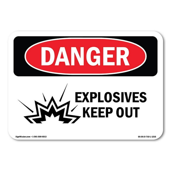 OSHA Danger Sign - Explosives Keep Out | Decal | Protect Your Business, Construction Site, Warehouse & Shop Area |  Made in The USA