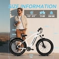 thumbnail image 4 of WOOKEN Electric Bike for Adults, 750W Ebike, 25MPH 60Miles Electric Mountain Bike, 26" Fat Tire Electric Bicycle with 48V 15AH Battery, Rear Rack, Lockable Suspension Fork,7 Speed,UL 2849, 4 of 11