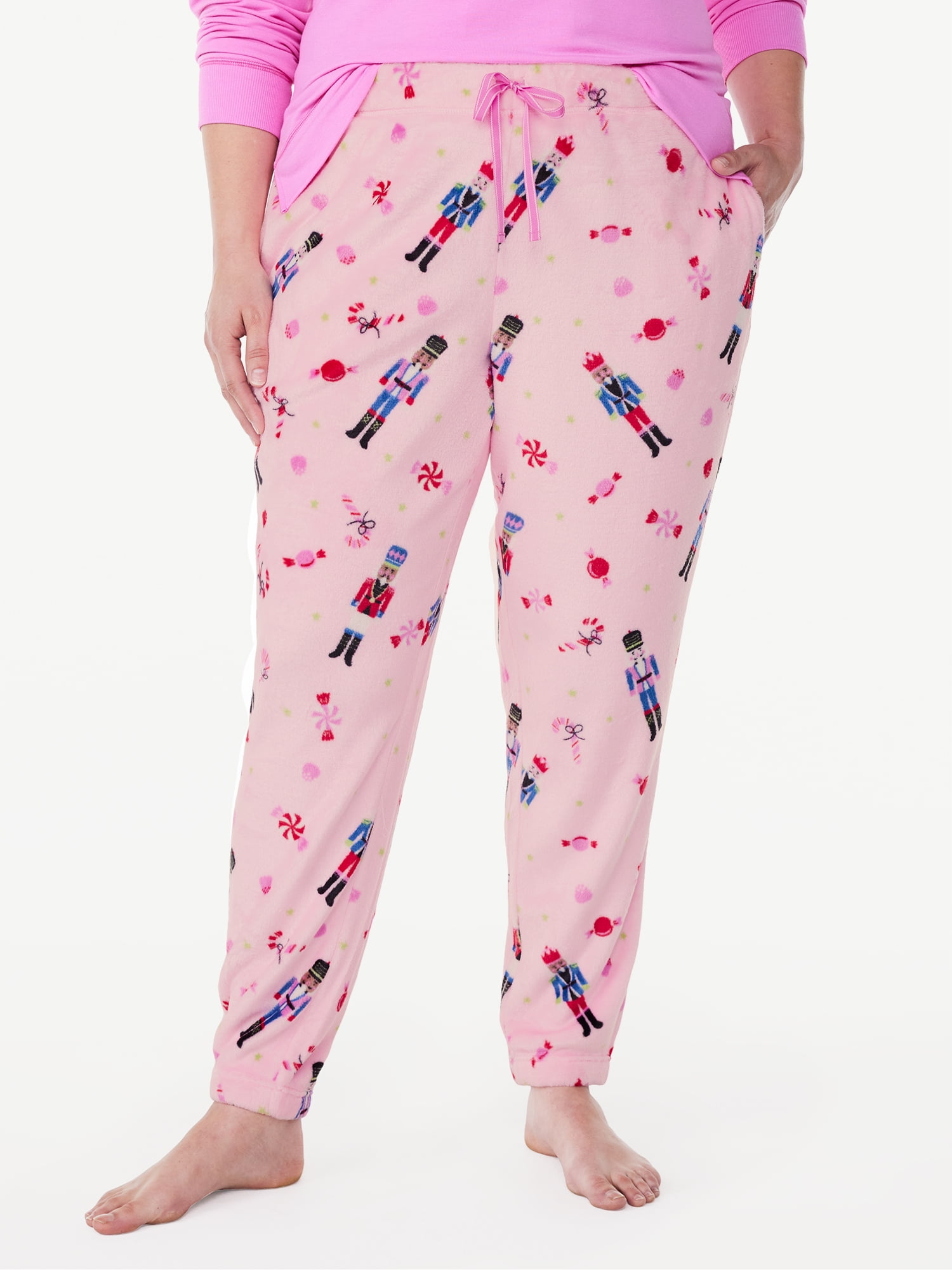 Joyspun Women s Plush Fleece Sleep Joggers Sizes XS to 3X Walmart