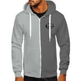 thumbnail image 1 of Bowake Mens Hoodies Loose Color Block Hooded Full Zip Jacket with Pocket Plus Size Casual Sweatshirt, 1 of 2
