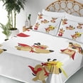 thumbnail image 3 of Ambesonne Animal Fitted & Top Sheet Set with Shams, Superhero Puppy with Paw, Red Cream White, 3 of 5