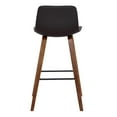 thumbnail image 6 of 35" Brown Faux Leather And Iron Counter Height Bar Chair, 6 of 9