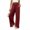 Wine-1, variant on Wide Leg Linen Pants Women High Waisted Boho Beach Flowy Pants Pleated Casual Vacation Outfits Elastic Trousers Split Hem