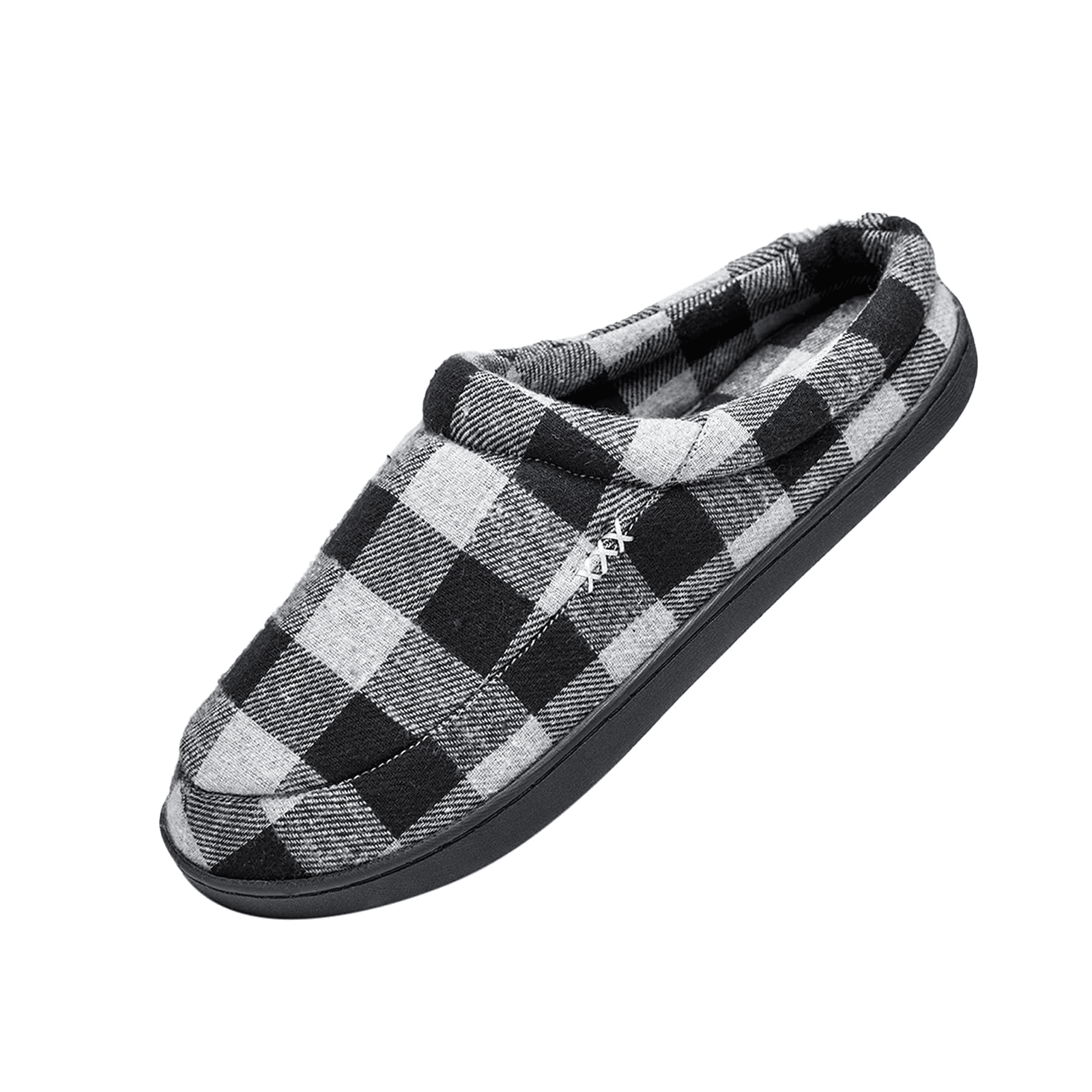 Men's Cozy Memory Foam Slippers Plaid 