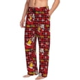 thumbnail image 6 of Disketp Vintage Santa Skiing Red Plaid Men's Pajama Pants - Ultra Soft Fleece Sleep and Lounge Pants (Size: S-XXL)-, 6 of 6