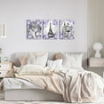 thumbnail image 6 of 3pcs 12x16 inch Framed Vintage Canvas Wall Art Home Wall Decor Purple Landscape Paris Eiffel Tower for Bedroom Lovers Girls Paris Theme Modern Home Art Ready to Hang, 6 of 12
