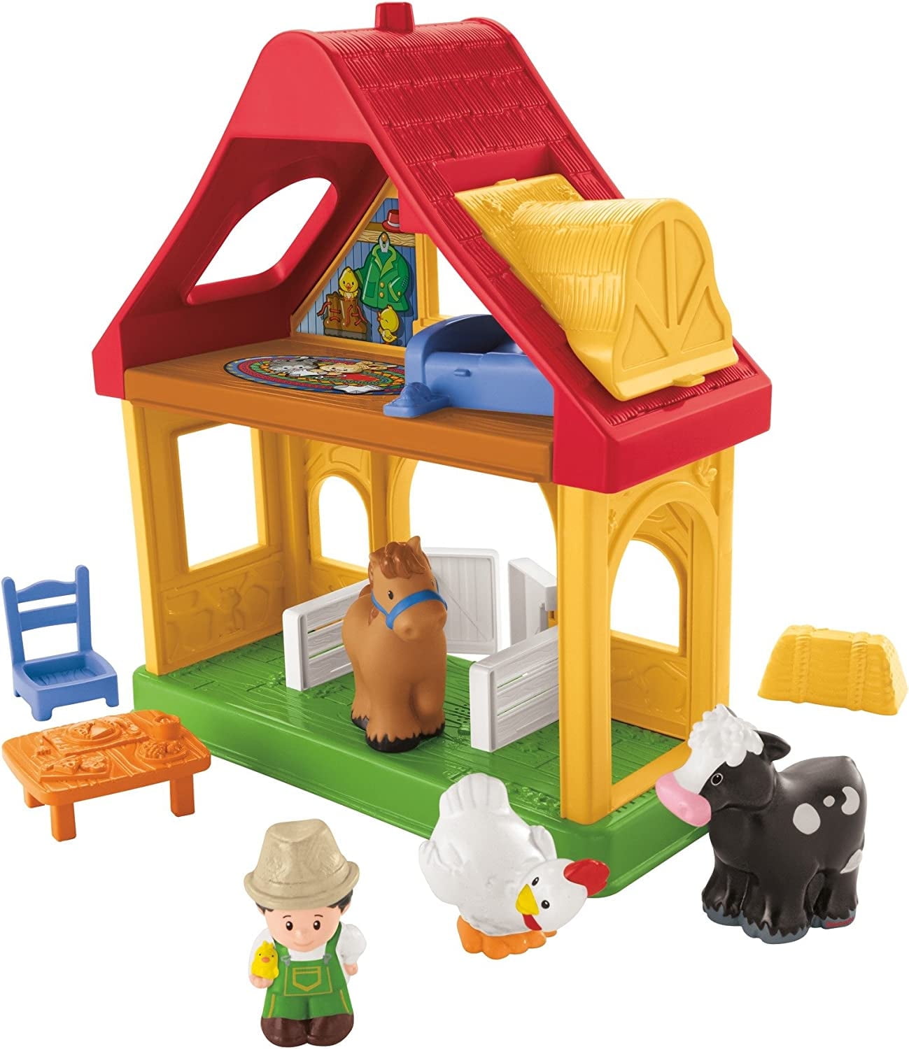 Fisher Price Little People Push Play Tractor Musical Toy Farm Vehicle 2 Figures for Toddlers