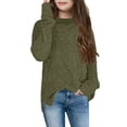 thumbnail image 1 of Sherrylily Girl Fuzzy Warm Sweater Crew Neck Chunky Side Slit Jumper Pullover Outwear, 1 of 3
