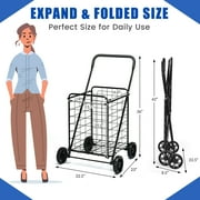 BLACK JAGUAR Folding Shopping Cart Utility Trolley Grocery Cart with Wheels Black