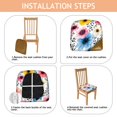 thumbnail image 4 of Pioneer Flower Seat Covers for Dining Room Chairs Set Of 4,Stretch Printed Washable Chair Seat Cover with Elastic Ties and Button,Removable Waterproof Couch Cushion Covers, 4 of 6