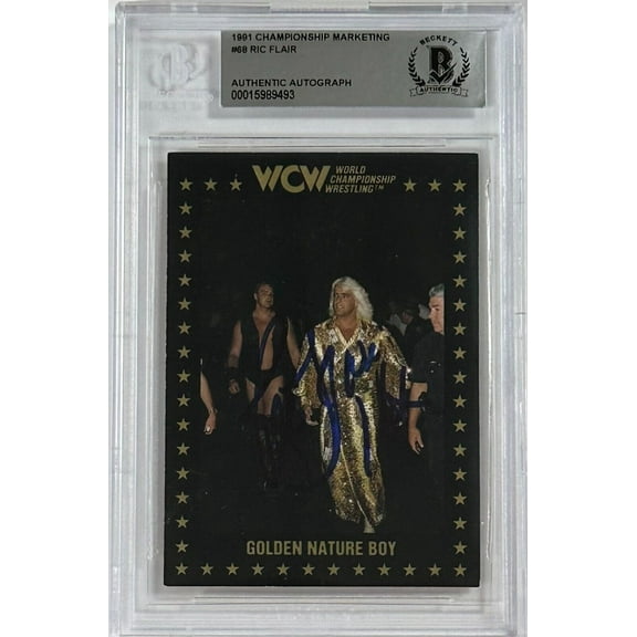 Ric Flair Signed 1991 Championship Marketing Beckett WCW #68 15989493