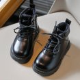 thumbnail image 5 of Otqutp Baby Breathable Boots Fashion Spring and Autumn Children Boots Boys and Girls Ankle Boots Thick Bottom Non Slip High Top Lace-Up Comfortable Warm(Black,4.5-5 Years), 5 of 5