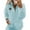 Blue, variant on Women's Soft Half-Zip Pullover With Ribbed Cuffs And Kangaroo Pocket For Casual And Everyday Style Basic Fall Clothes Outfits Winter Clothing