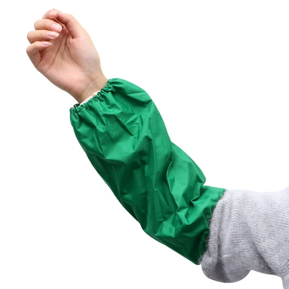 TEHAUX Green PVC Sleeve and Protectors 2 Pairs Arm Guards for Work and Outdoor Use