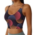 thumbnail image 2 of Goofa Circular Stripes Printed Sports Bras for Women, High Impact Running Bra Workout Crop Tank Tops Longline Sports Bra Push up-Small, 2 of 9