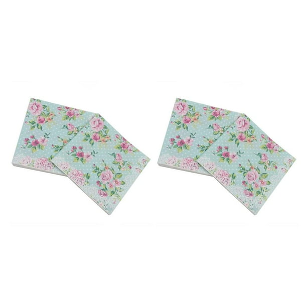 Billuyoard 20 Pieces Flower Paper Vintage Style Towel Napkins Restaurant Placemat Hotel Supplies Party Decoupage Elegant 33x33cm 2piezas Billuyoard CBP543464
