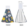 thumbnail image 4 of Sun and White Clouds Hand Towels 2 Pack Quick Dry Velvet Soft with Velcro Kitchen Bath 14x18in, 4 of 7