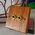thumbnail image 5 of 2X 86 Type Solid Wood Panel Switch Wall Light Retro Brass Toggle Switch Wood Grain Electrical Switch Socket 1- Switch, 5 of 5