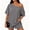 Gray #17, variant on Dresfit Women's Shorts Sets Crew Neck Short Sleeve Off Shoulder Tops & Mini Shorts 2 Piece Outfits Summer 2026 Oversized Lightweight Sweatsuits M
