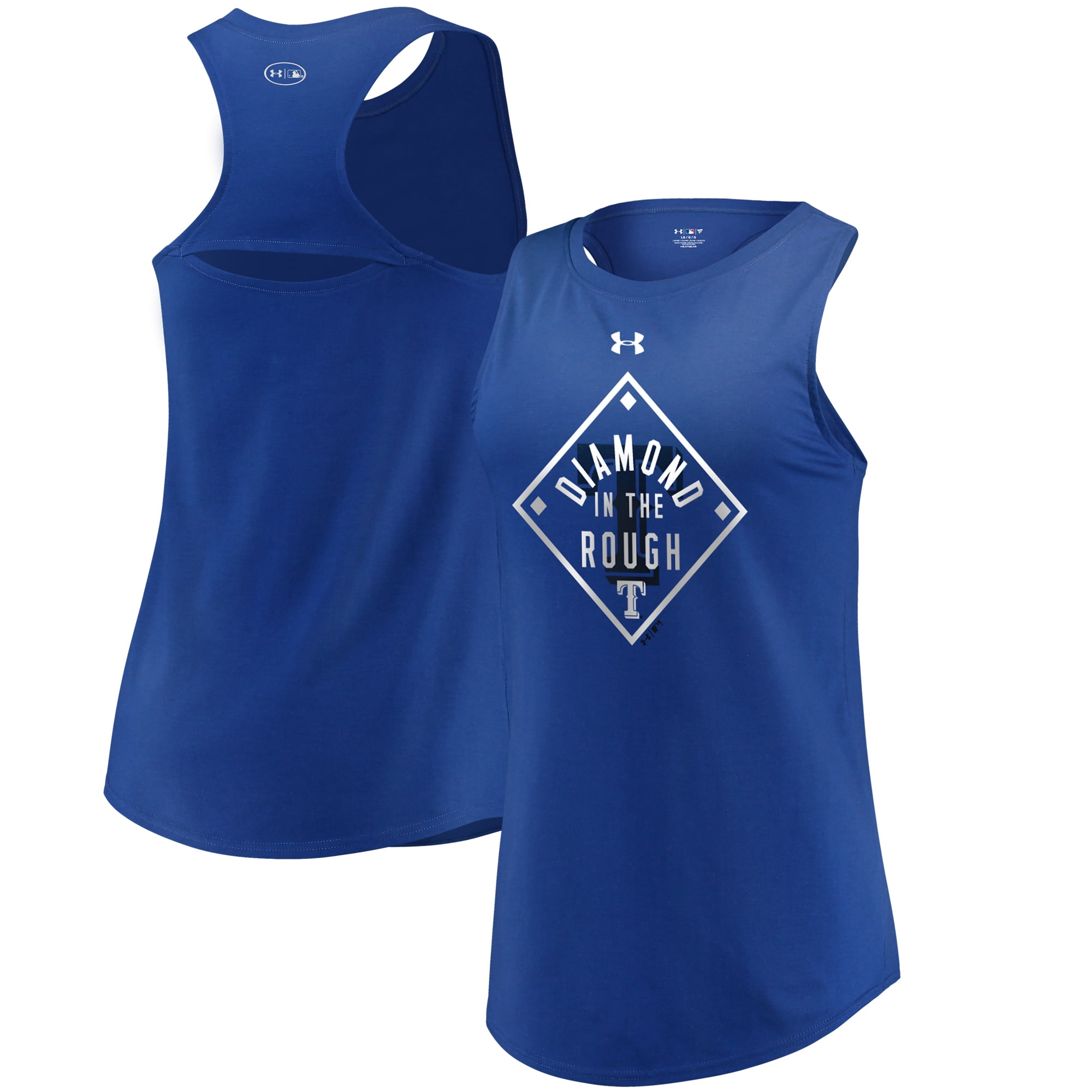Texas Rangers Under Armour Women's Passion Diamond Tri-Blend Performance Tank Top Royal by MAJESTIC LSG