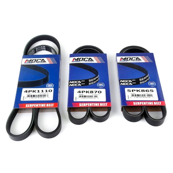MOCA AUTOPARTS 3Pcs Serpentine Drive Belt Set Fit for 1998-2004 Toyota Tacoma 2.7L