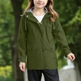 thumbnail image 6 of MKOSPLRT Kids Rain Jacket with Hood 5-16Y Waterproof Windbreaker Travel Jacket Full Zip Long Sleeve Solid Rain Jackets with Pocket, 6 of 10