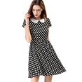 thumbnail image 1 of INSPIRE CHIC Robe à Col Claudine au-Dessus du Genou avec Fermeture Éclair Cachée dans le Dos pour Femmes, 1 of 6