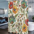 thumbnail image 6 of Bohemia Flowers Shower Curtain, Color Vintage Pesley Floral Leaf Plant Pattern Waterproof Shower Curtain Set with 12 Hooks Lightweight Bath Curtains Fabric Bathroom Decor 48x72 Inches, 6 of 9