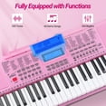 thumbnail image 2 of GLARRY 61-Key Portable Electronic Piano Keyboard for Beginner w/Lighted Keys, LCD Screen, Microphone, Headphones, 3 Teaching Modes, Built-In Speakers, 2 of 6