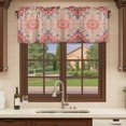 thumbnail image 6 of Boho Ethnic Curtain Valances for Windows, Kitchen Valance Window Treatments Panel 2 Pack, Southwest Aztec Tribal Geometric Aesthetic Rod Pocket Short Curtains for Bathroom Bedroom 42 x 18 Inch, 6 of 8