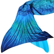 Sun Tail Mermaid Swim Set; Blue Lagoon Mermaid Tail + Turquoise Monofin for Swimming; size - Teen/Adult Large (JL)