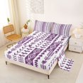 thumbnail image 2 of jejeloiu Western Vintage Geometric Bed Sheets For Girls,Rustic Tribal Full Size Sheets,Purple White,4-Piece,1 Flat Sheet, 1 Fitted Sheet and 2 Pillowcases, 2 of 6
