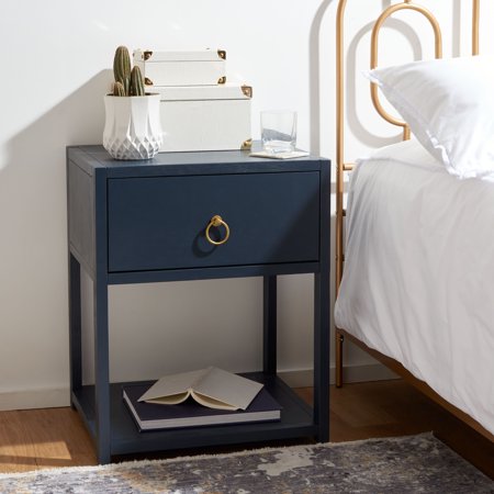 Safavieh Yudi Solid 1 Drawer 1 Shelf Nightstand  Navy