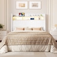 thumbnail image 2 of Amolife Queen Size Bed Frame, Platform Bed with RGB LED Lights & Charging Station, Velvet Wingback Headboard, Easy Assembly, No Box Spring Needed, White, 2 of 9