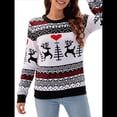 thumbnail image 2 of Suéter de Punto de Larga con Cuello Redondo para Mujer, Suéter Informal Grueso para Otoño e Invierno XXL, 2 of 8