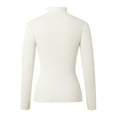 thumbnail image 5 of UJNDER Women's Fashion Long Sleeve Turtleneck Solid Color Sweater Sheep Loose Knit Pullover Top White M, 5 of 7