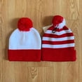 thumbnail image 6 of COUVER Red White Striped Pom Pom Pom Cuff Beanie Hat 12" for Costume or Winter, 2PCs, 6 of 10