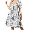 thumbnail image 2 of Vestido negro de Halloween espeluznante. Vestido de manga corta. Vestido de moda para mujer., 2 of 7