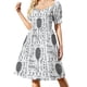 thumbnail image 1 of Vestido de manga corta con estampado de dibujo de patente antigua vintage y raqueta de tenis y pelota, ropa de mujer, vestidos de noche para mujer., 1 of 7