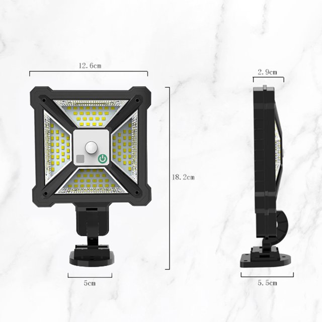 Lámpara de pared de calle impermeable con sensor de movimiento de luz solar LED Decoración de jardín (A) Likrtyny Para estrenar