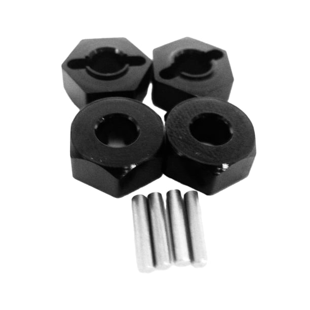 Vogacara Soporte hexagonal de rueda de 4MM para 1/14 LC Crawler Style Soporte hexagonal de rueda de 4MM para 1/14 LC Crawler Made Kits de construcción modelo negro