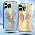 thumbnail image 2 of Case for iPhone 13,3D Butterfly Flower Kickstand Bling Glitter Diamond Marble Ring Stand Shockproof Women Girls Rhinestone Phone Case for iPhone 13,6.1 inch 2021 (XDL Gold), 2 of 12