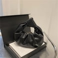 thumbnail image 3 of Huhudde Ruched Hoboes Dumplings Bags Hoboes Handbags Women Pu Leather Clutches Purses Toted Bags Knotted Top Handle Bag Shopping, 3 of 20