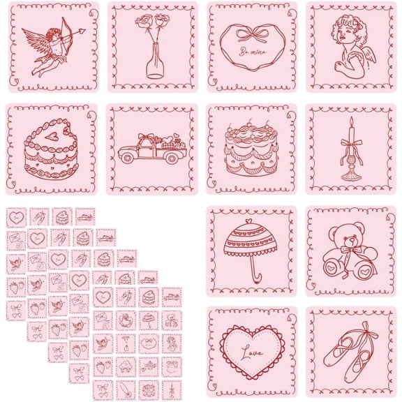 300 PCS Coquette Stickers for Pink Party, Valentine's Day, Girl Baby Shower, Party Favors