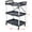 7#Black and Silver,Iron+Plastic, variant on 3 Layers Folding Collapsible Service Cart Pack-N-Roll Folding Collapsible Service Cart, Black, 50 Lb. Load Capacity per Shelf,